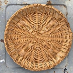 Vintage Accents - Vintage Flat Wicker Basket Vintage Accents - Vintage Flat Wicker Basket